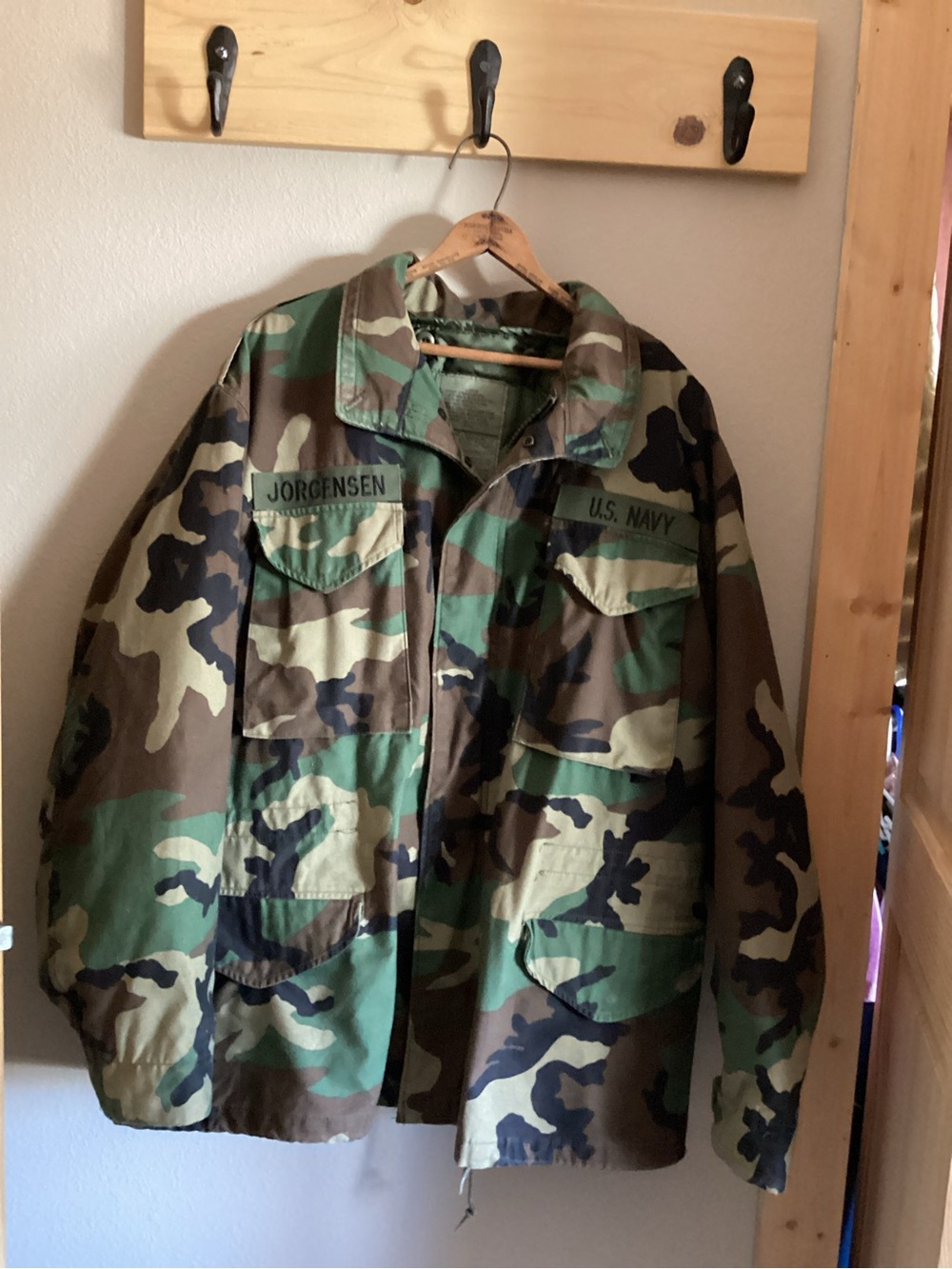 VTG 1996 USGI M-65 Woodland Camouflage Jacket & Liner Set US Navy Large Regular